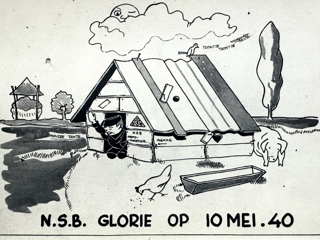 Original WWII Dutch anti-NSB postcard