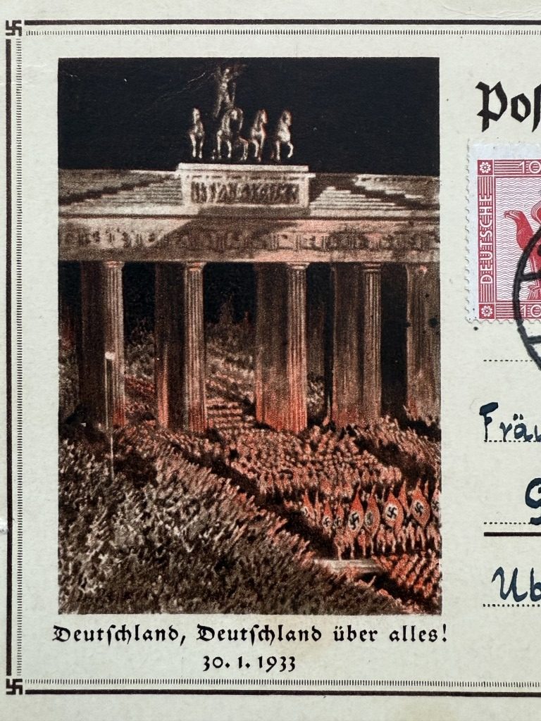 Original 1933 German postcard send to Groningen - Image 2