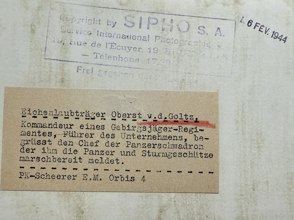 Original WWII German Gebirgsjäger Eichlaubträger Oberst v.d. Goltz photo - Image 5
