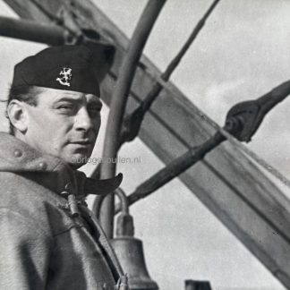 Original WWII British photo Dutch Merchant Navy officer on board a tanker