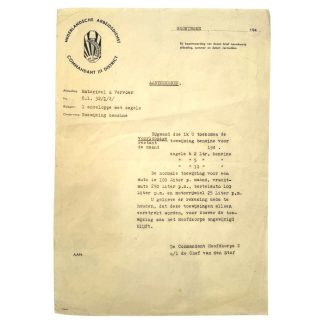 Original WWII Dutch Nederlandsche Arbeidsdienst Groningen document