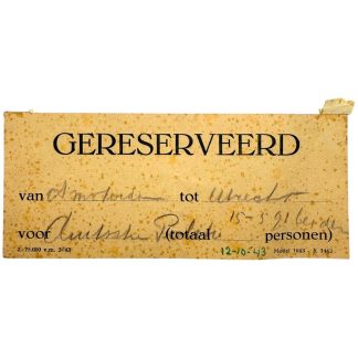 Original WWII Dutch 'Reserved' sign for the German Police from Amersfoort