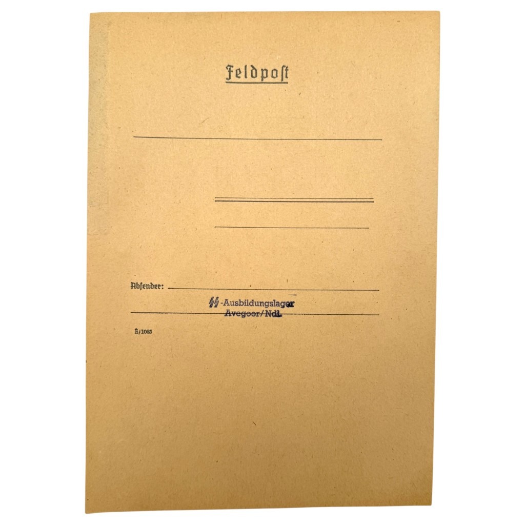Original WWII Dutch Waffen-SS unused Feldpost letter SS-Ausbildungslager Avegoor