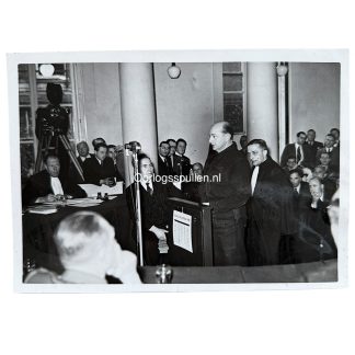 Original WWII Dutch photo SD-Sturmbannführer Joseph Schreieder (Englandspiel) court photo