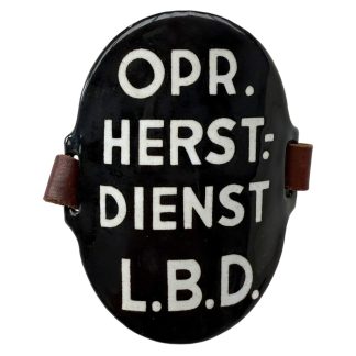 Original WWII Dutch ‘Luchtbeschermingsdienst’ arm shield Oproep Herstel Dienst