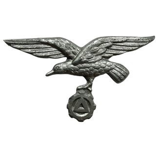 Original WWII Flemish VNV metal visor cap eagle insignia