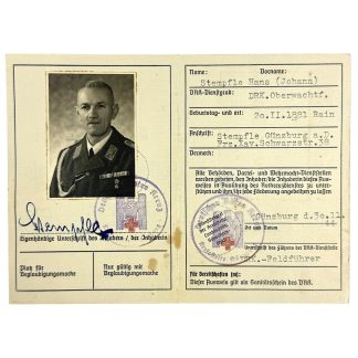 Original WWII German DRK Personal-Ausweis Günzburg