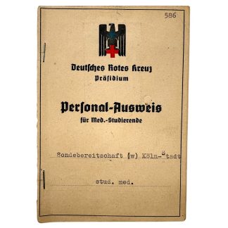 Original WWII German DRK Personal-Ausweis für Med.-Studierende