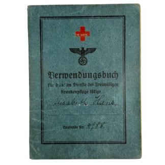 Original WWII German DRK Verwendungsbuch Wiesbaden