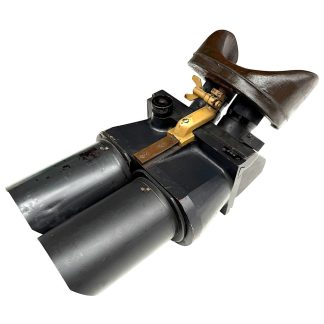 Original WWII German Luftwaffe FLAK binoculars D.F. 10x80, Emil Busch cxn anti-aircraft optics with headrest and filters, rare collectible World War II German military optic for Luftwaffe collectors.