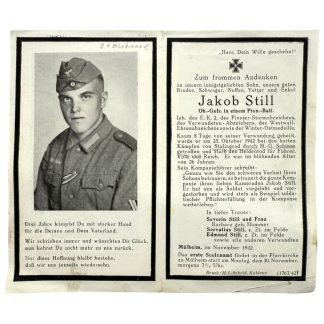 Original WWII German WH death card Stalingrad