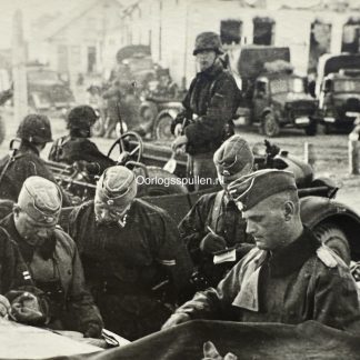 Original WWII German Waffen-SS photo officers during a briefing