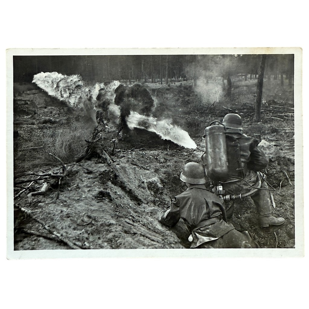 Original WWII German Wehrmacht 'Flammenwerfer' postcard