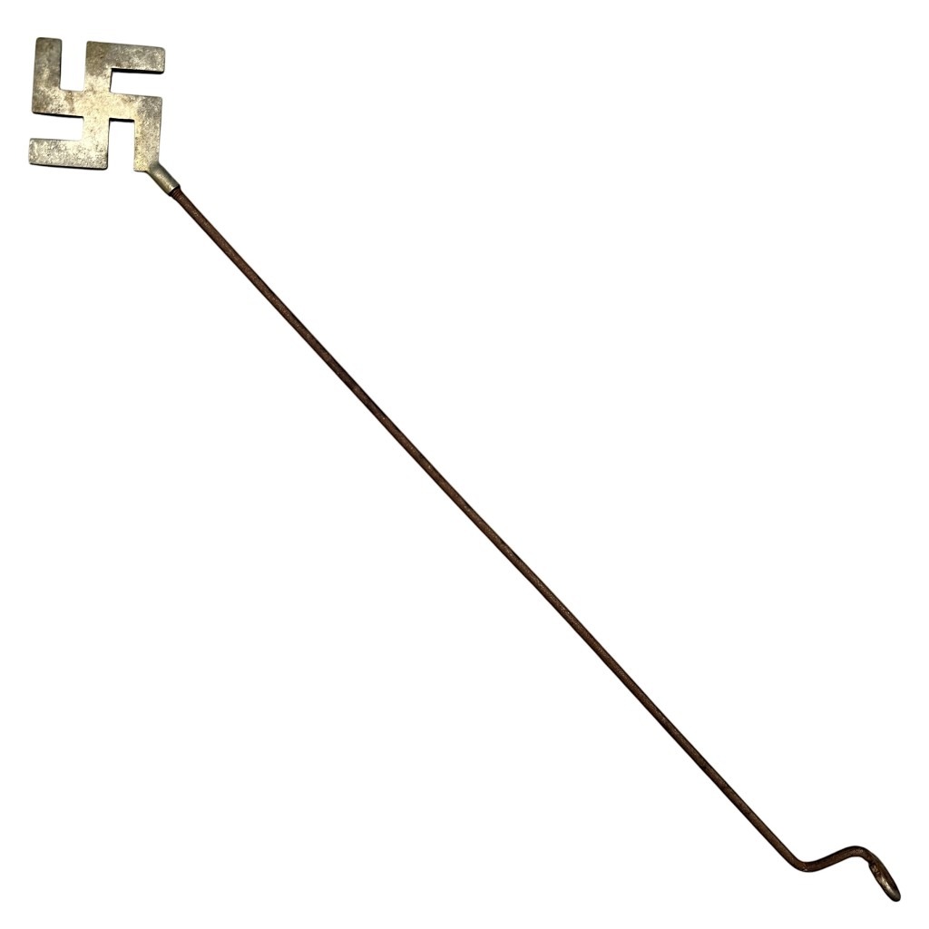 Original WWII German metal car swastika flagpole