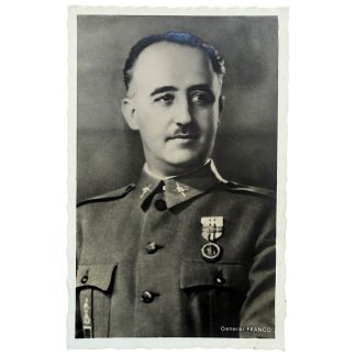 Postal original de la Segunda Guerra Mundial con el General Francisco Franco – rara tarjeta de colección alemana del Tercer Reich, pieza histórica de militaria y propaganda, auténtico coleccionismo de la Guerra Civil Española y la época de la Segunda Guerra Mundial.