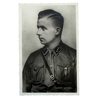 Originaler Zweiter Weltkrieg Postkarte Horst Wessel – seltenes NSDAP SA Propaganda Foto, historische Militaria Sammelkarte aus Deutschland, authentisches Drittes Reich Sammlerstück für Militaria- und Zeitgeschichte-Sammler.