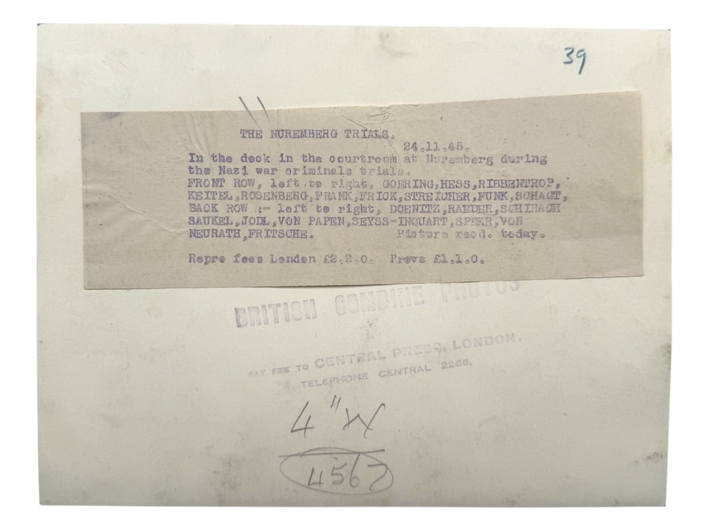 Original British Nuremberg trials photo - Image 3