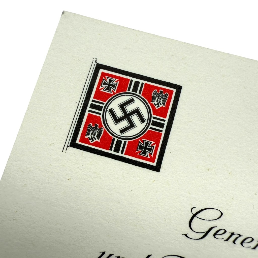 Original WWII German Generalfeldmarschall Werner von Blomberg Wedding Thank-You Card