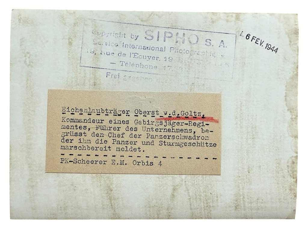 Original WWII German Gebirgsjäger Eichlaubträger Oberst v.d. Goltz photo - Image 3