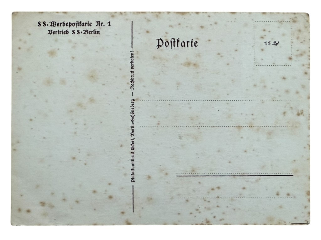 Original WWII German SS Werbepostkarte Nr. 1 Berlin