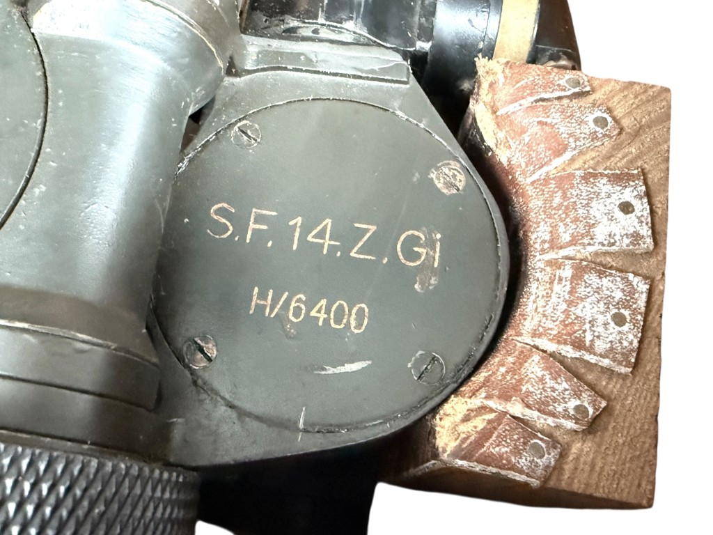 Original WWII German Trench Binoculars S.F.14.Z Gi H/6400 with Busch Rathenow Aiming Circle No.954/1942 & Wichmann Tripod - Image 7