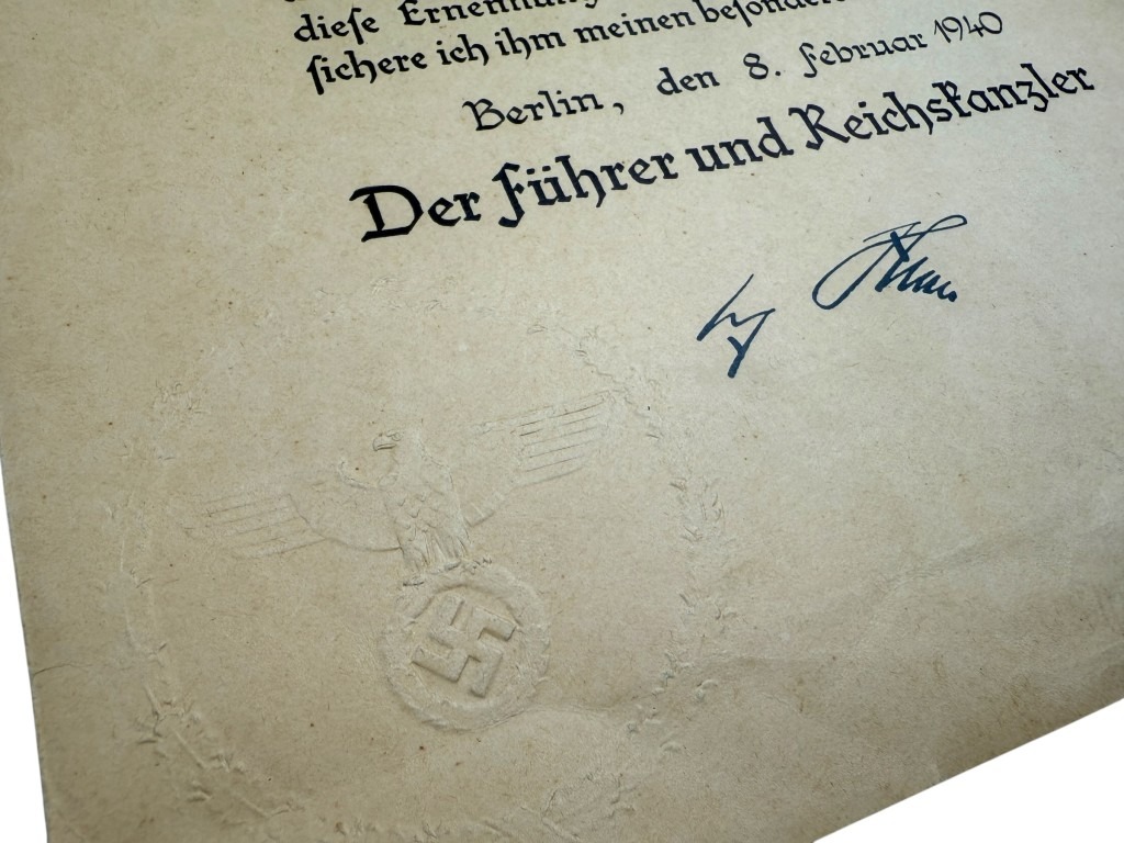 Original WWII German Appointment Certificate of Professor Dr. Otto Wenzel in Berlin 1940 - Image 4