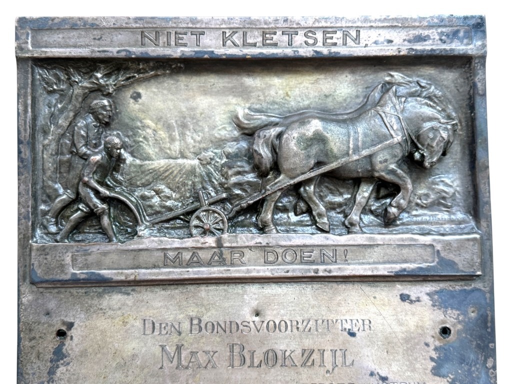 Original 1926 Max Blokzijl plaque Nederlandschen Bond in Duitschland - Image 4