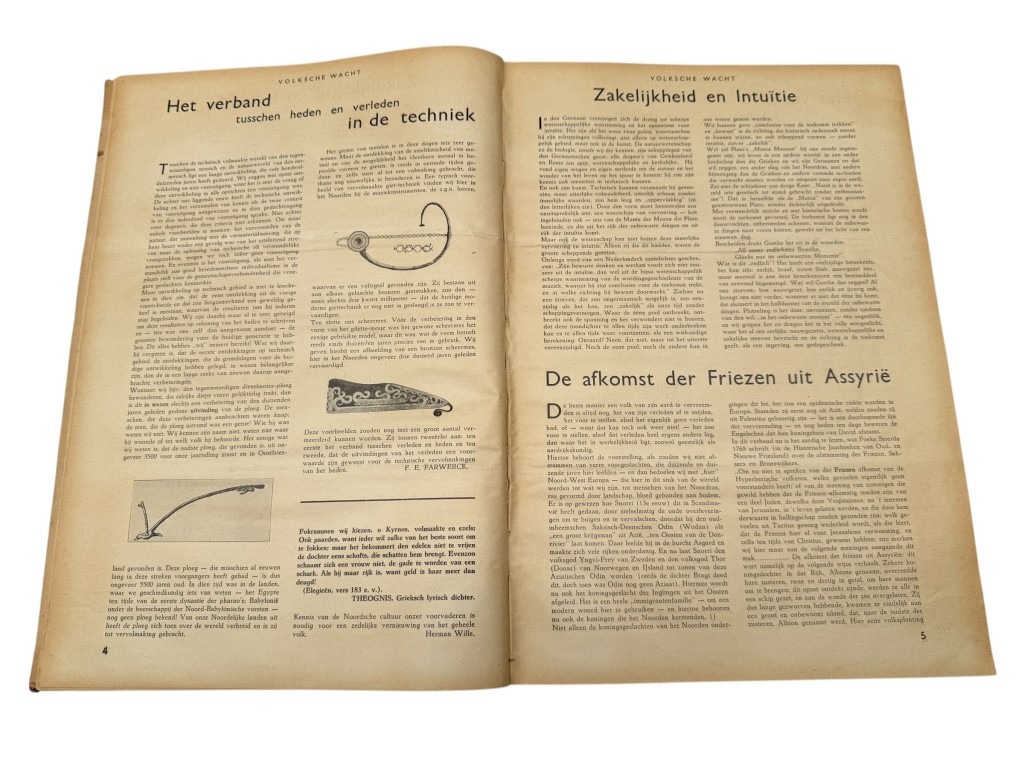 Original WWII Dutch bound set of 9 issues collaborationist magazine 'Volksche Wacht' - Image 5