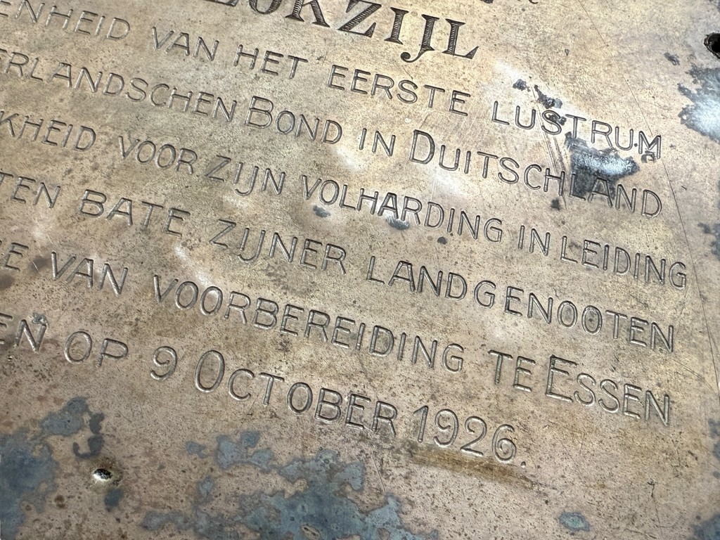 Original 1926 Max Blokzijl plaque Nederlandschen Bond in Duitschland - Image 7