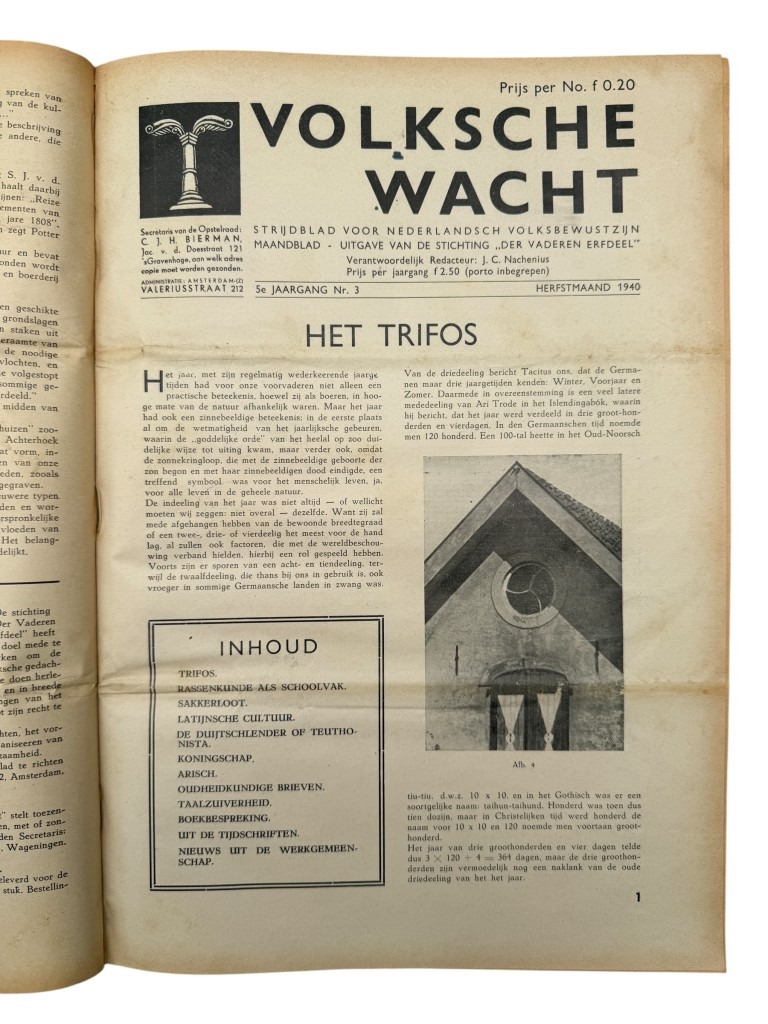 Original WWII Dutch bound set of 9 issues collaborationist magazine 'Volksche Wacht' - Image 8