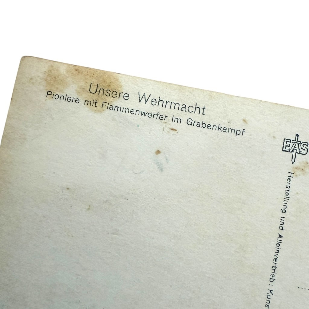 Original WWII German Wehrmacht 'Flammenwerfer' postcard - Image 2