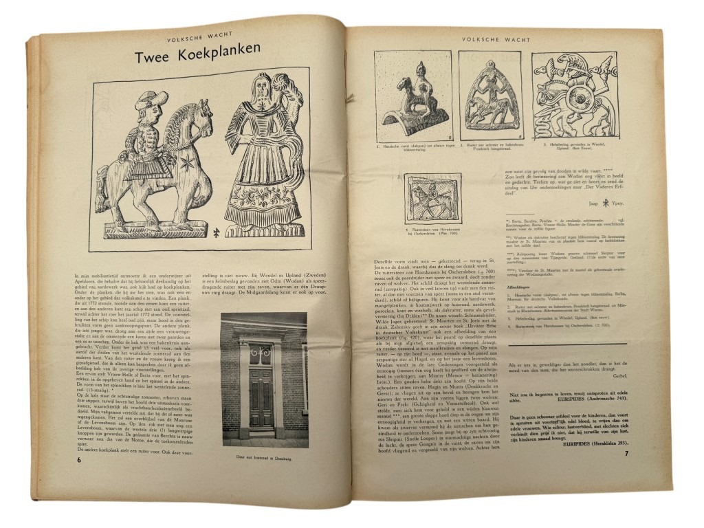 Original WWII Dutch bound set of 9 issues collaborationist magazine 'Volksche Wacht' - Image 9