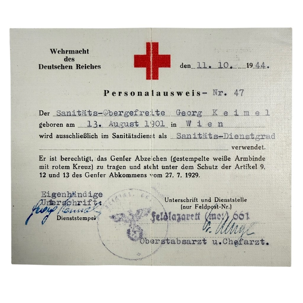 Original WWII German WH medic Wehrpass and documents set - Image 3