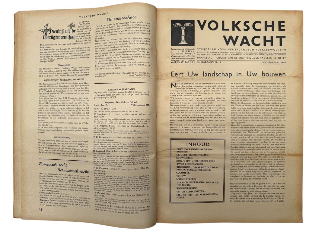 Original WWII Dutch bound set of 9 issues collaborationist magazine 'Volksche Wacht' - Image 10
