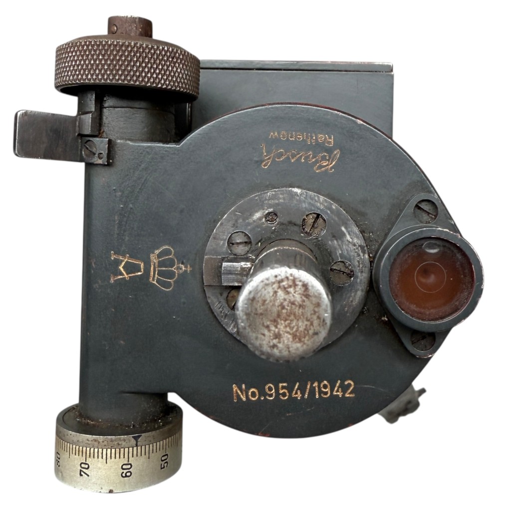 Original WWII German Trench Binoculars S.F.14.Z Gi H/6400 with Busch Rathenow Aiming Circle No.954/1942 & Wichmann Tripod - Image 15