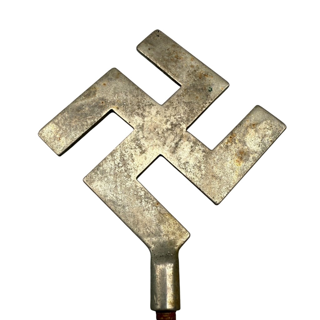 Original WWII German metal car swastika flagpole - Image 4