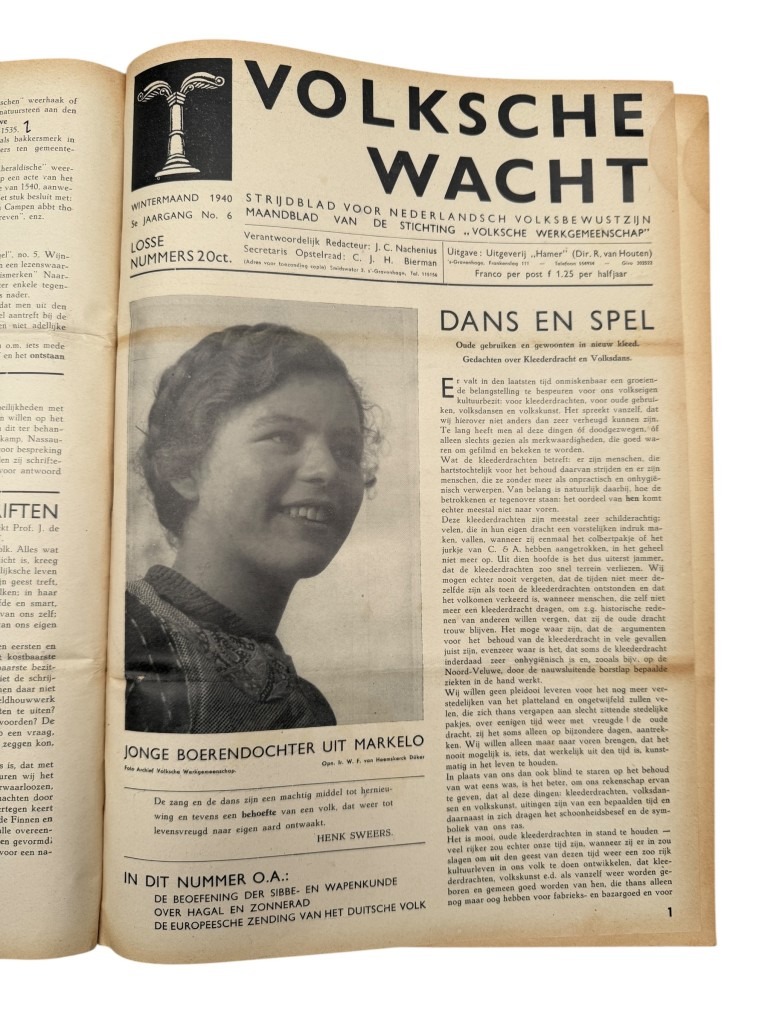 Original WWII Dutch bound set of 9 issues collaborationist magazine 'Volksche Wacht' - Image 12