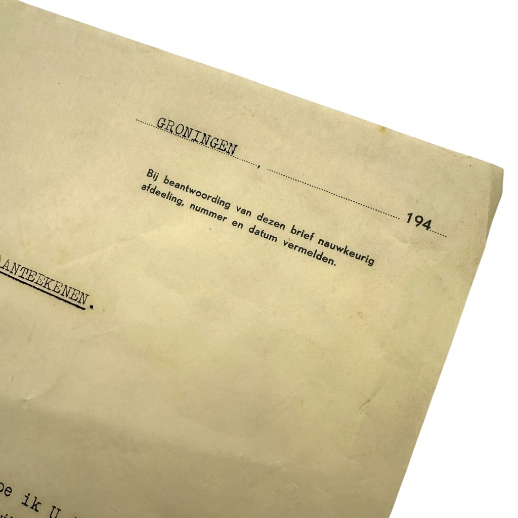 Original WWII Dutch Nederlandsche Arbeidsdienst Groningen document - Image 3