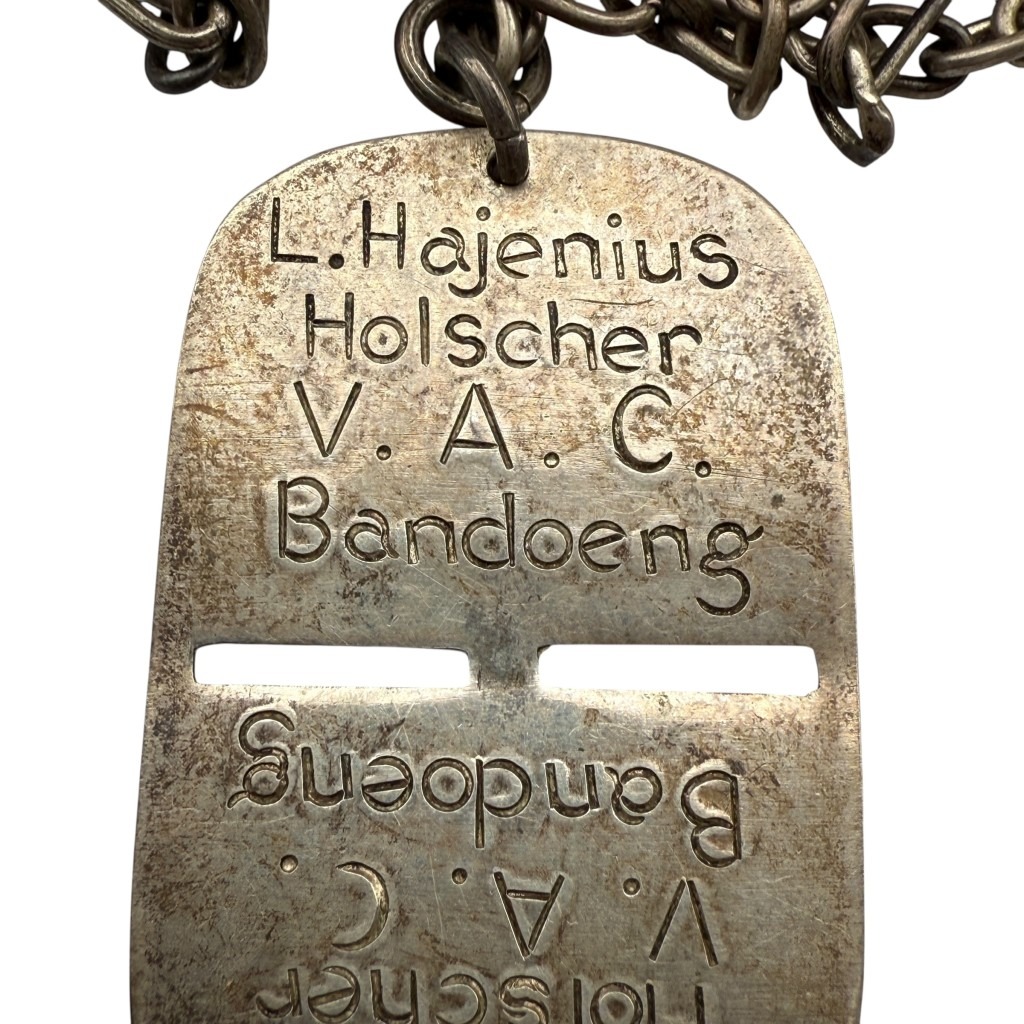 Original WWII Dutch East Indies Name Tag of a Dutch Internee in Japanese Internment Camp - Image 2