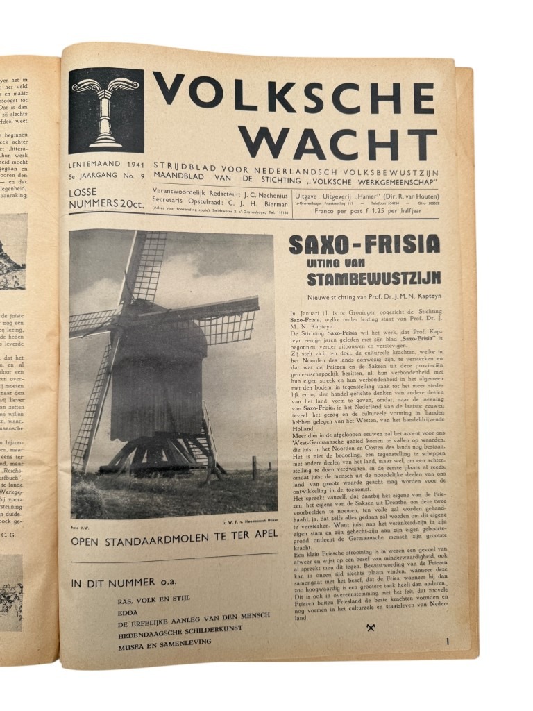 Original WWII Dutch bound set of 9 issues collaborationist magazine 'Volksche Wacht' - Image 14