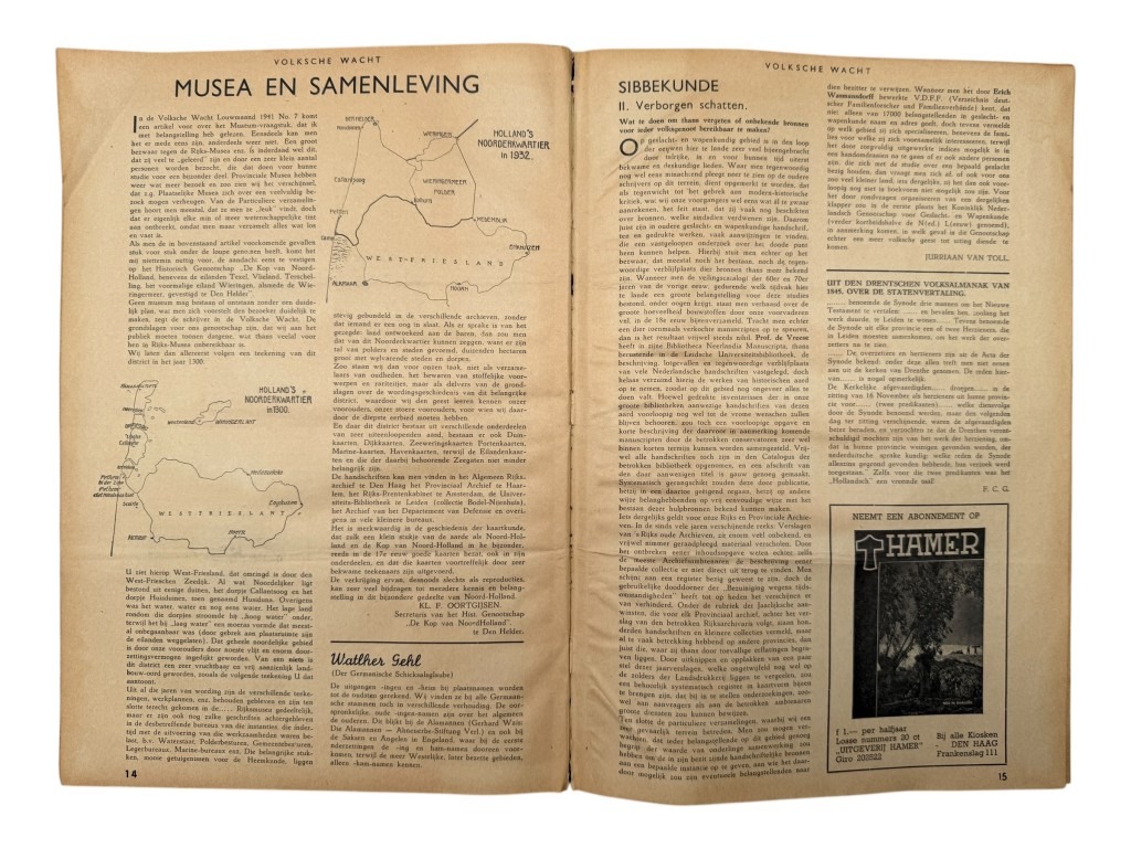 Original WWII Dutch bound set of 9 issues collaborationist magazine 'Volksche Wacht' - Image 15