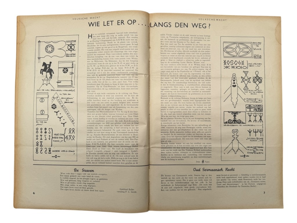 Original WWII Dutch bound set of 9 issues collaborationist magazine 'Volksche Wacht' - Image 16