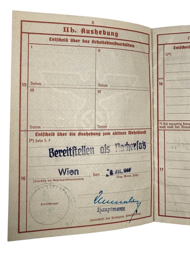 Original WWII German WH medic Wehrpass and documents set - Image 10