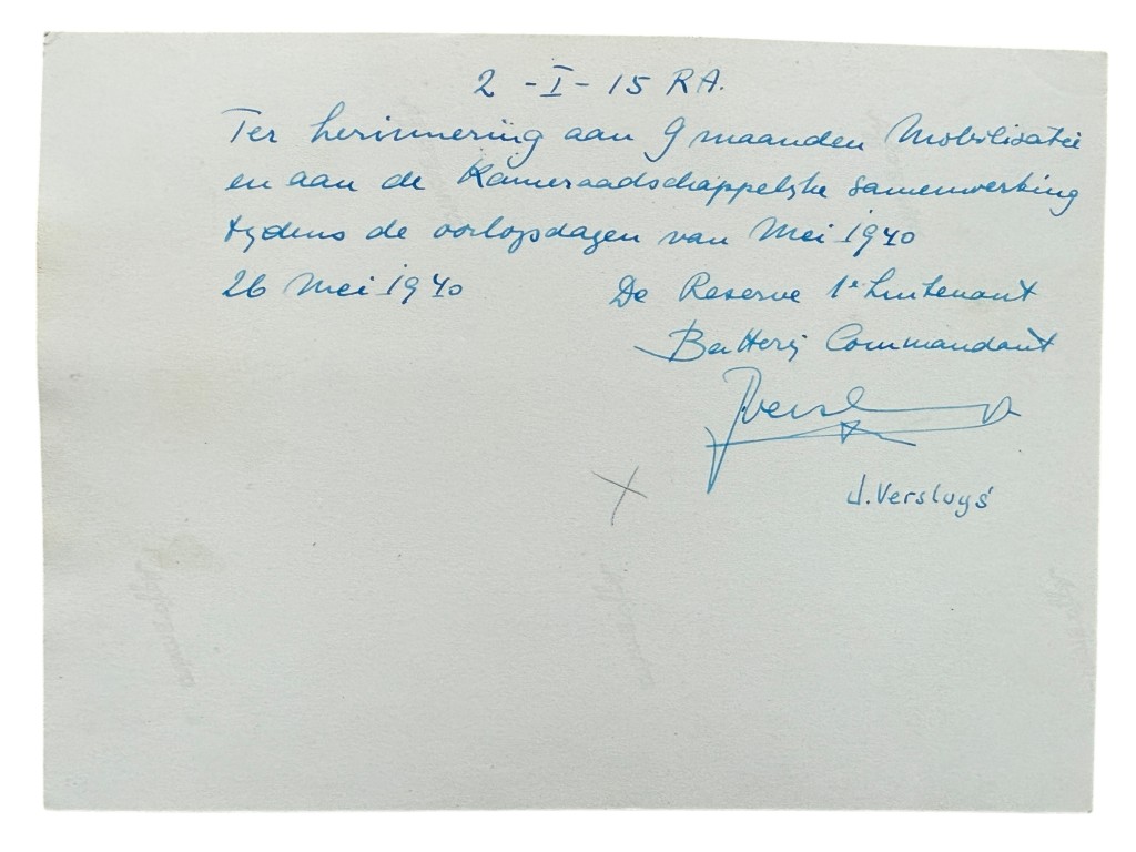 Original May 1940 Dutch army photo 15 R.A. - Image 3