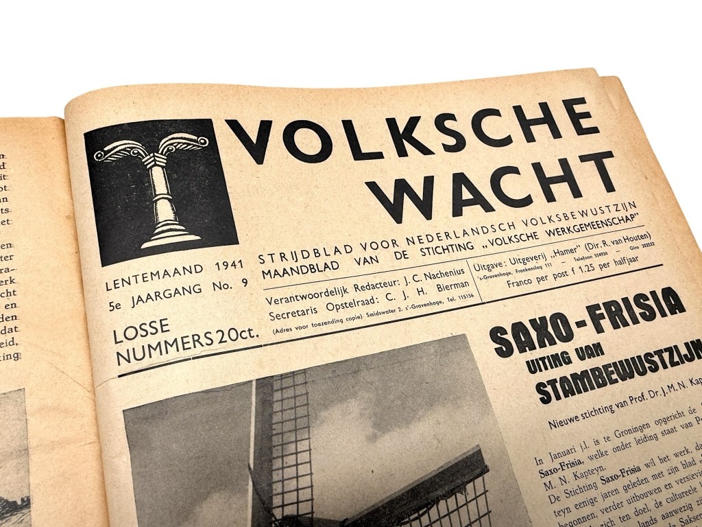 Original WWII Dutch bound set of 9 issues collaborationist magazine 'Volksche Wacht' - Image 18