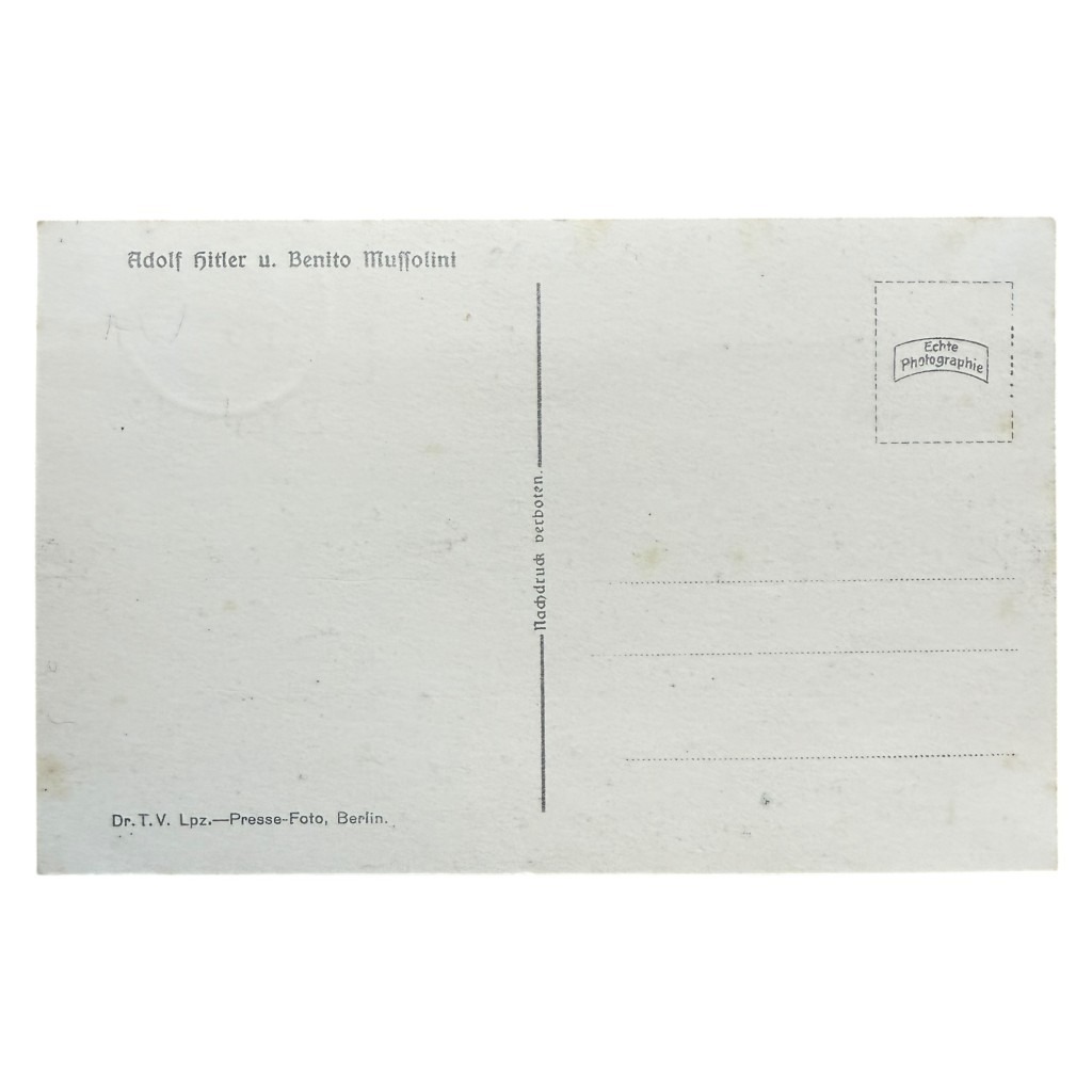 Original WWII German postcard Adolf Hitler and Benito Mussolini - Image 2