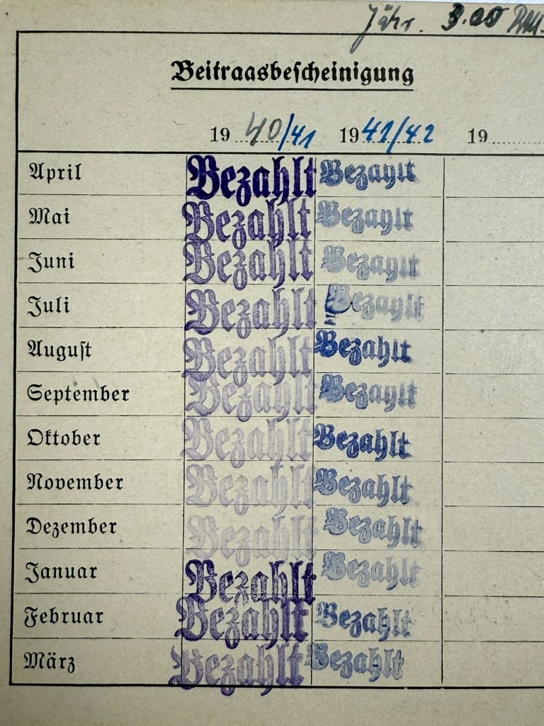 Original WWII German DRK Mitgliedskarte Posen - Image 5