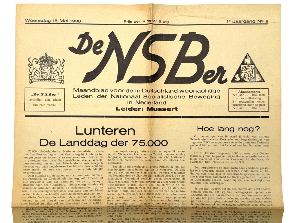Original WWII German NSB newspaper for NSB members in Germany – No. 2 – 1938 - Image 2