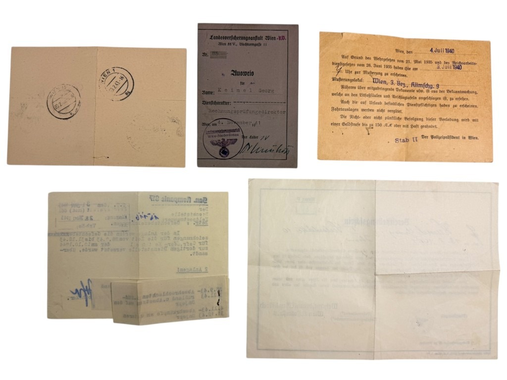 Original WWII German WH medic Wehrpass and documents set - Image 17