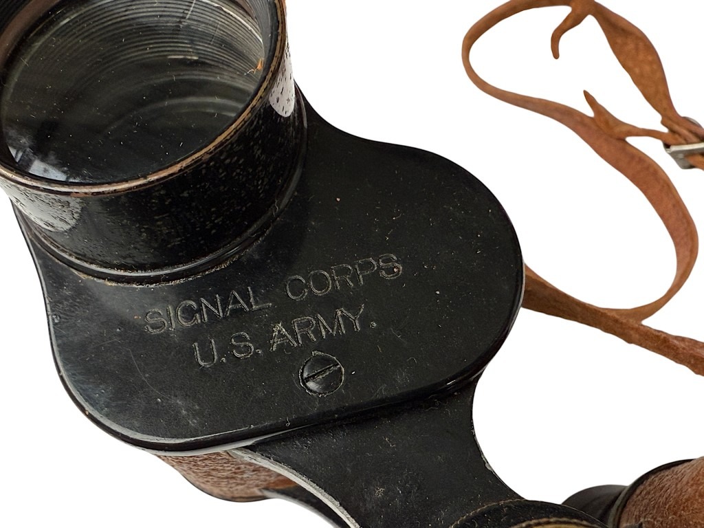 Original WWI US army signal corps binoculars in case - Image 14